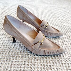 Koko + Palenki Suede Horsebit Loafer Heels – Women’s Size 8
